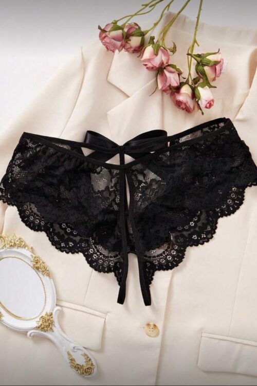 Tanga encaje con abertura entrepierna