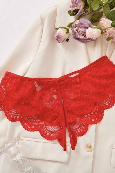 Tanga encaje con abertura entrepierna